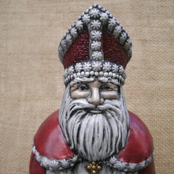 Vintage Handmade St. Nicholas Ceramic Figurine - Picture 9 of 16